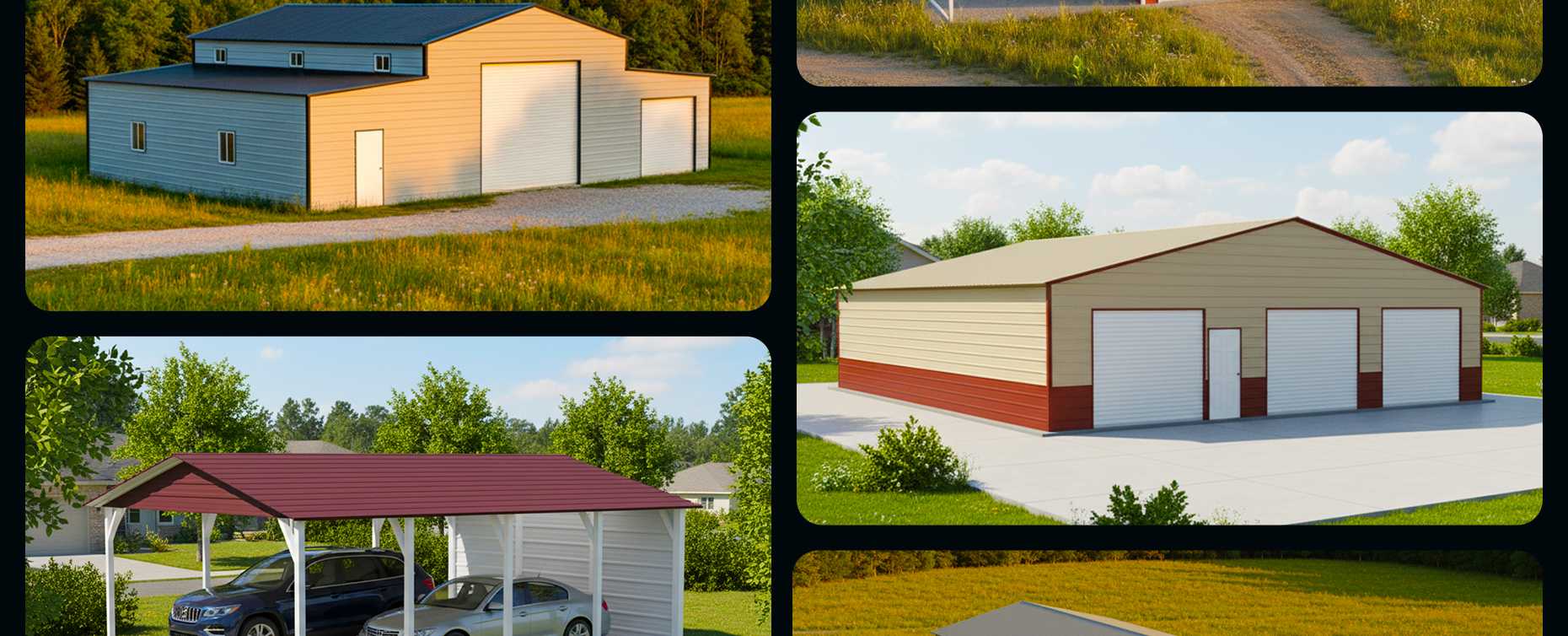 36x50 Garage with Lean-to - Probuilt Steel Buildings