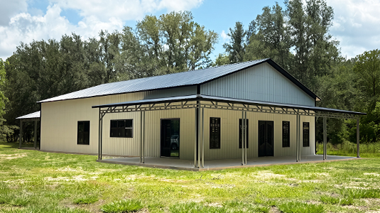 JR Blackwood's completed ProBuilt steel building